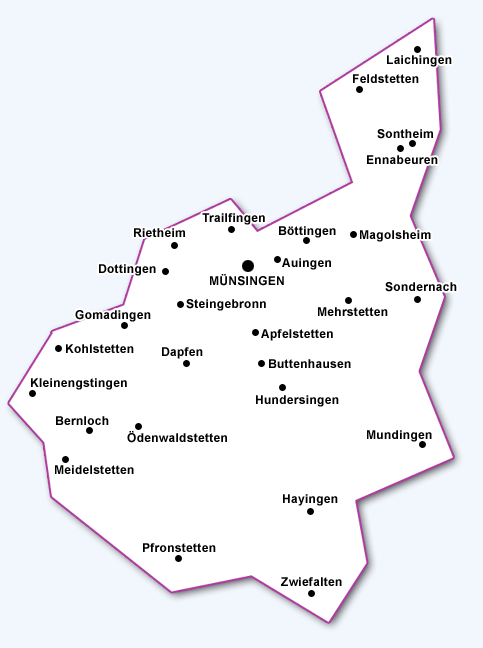 Karte des Kirchenbezirks